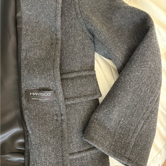 ZARA Manteco Wool Jacket Size M Womens Toggle Coat Hooded Grey $150 retail NWOT - Picture 4 of 9